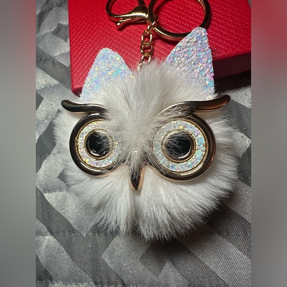 Plush Owl Fur Keychain bag charm - Picture 7 of 9